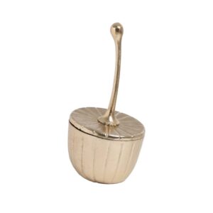 Caja Decorativa Dorada de Aluminio de 38 cm - Elegante Almacenaje en Metal para Decoración del Hogar