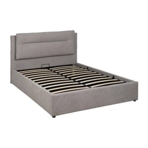 Cama Gris con Canapé de Almacenamiento en Tejido Decorativo 110 cm - Diseño Moderno y Confortable para Dormitorios Elegantes