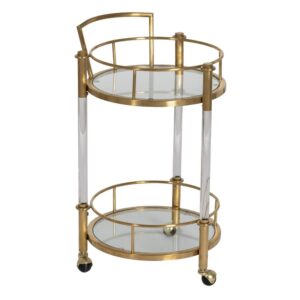 Camarera Metal Dorado 50 x 82 cm - Elegante y Funcional para Salones y Oficinas, Acero Inoxidable, Diseño Minimalista y Resistente