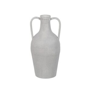 Cántaro Blanco de Metal 38,5 cm - Decoración Elegante y Funcional en Hierro con Boca de 6 cm