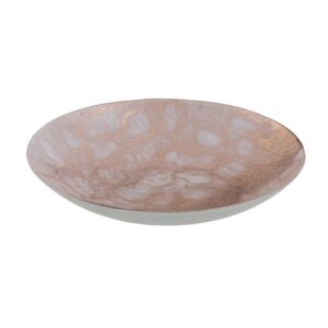 Centro de Mesa Bandeja de Cristal SODA-LIME Cobre Rosado - 32 cm, Hecha a Mano, Ideal para Decoración