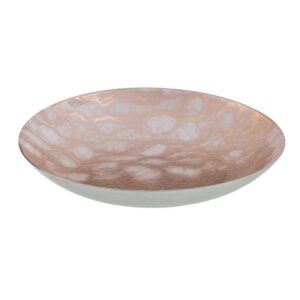 Centro de Mesa Bandeja de Cristal SODA-LIME Cobre Rosado - 40 cm, Hecha a Mano, Ideal para Decoración