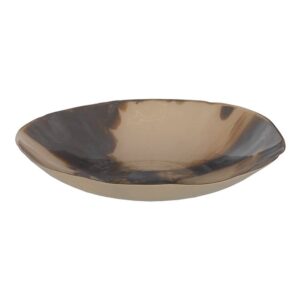 Centro de Mesa de Cristal Crema-Marrón de 9 cm - Decoración Elegante para Hogar