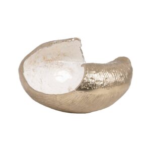 Centro de Mesa Decorativo de Aluminio Blanco y Champán - 19 cm | Elegancia y Estilo para tu Hogar