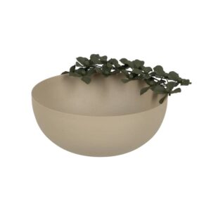 Centro de Mesa de Flores Beige y Verdes en Metal - Decoración Elegante de 11 cm para Hogar y Eventos