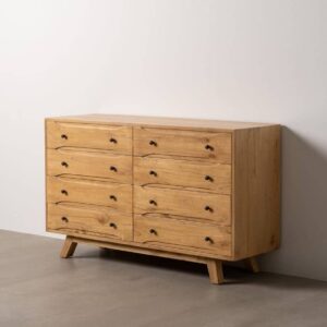 Cómoda Natural de Madera Mindi 85 cm - Diseño Moderno y Espacioso para tu Hogar