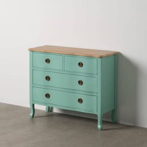 Cómoda Turquesa de Madera de Abeto de 78 cm - Mueble Decorativo y Funcional con Cajones y Patas Elevadas para Salones y Dormitorios