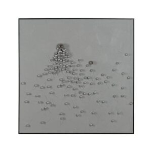 Cuadro Abstracto en Blanco 120 cm - Pintura a Mano con Toques de Plata para Decoración Moderna y Elegante