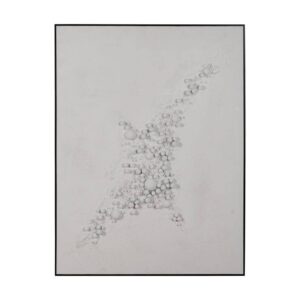 Cuadro Abstracto en Blanco y Negro 120 cm - Pintura a Mano con Marco Elegante para Decoración Moderna y Minimalista