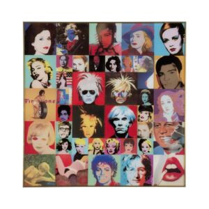 Cuadro Cuadrado Pop Art en Cristal Templado de 80 cm - Diseño Llamativo y Moderno para Decoración de Salones y Oficinas