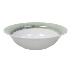 Ensaladera Verde de Porcelana 25 cm - Elegancia y Funcionalidad para Ensaladas y Frutas, Apta para Lavavajillas y Microondas