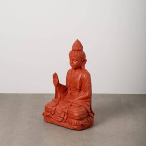 Escultura de Buda en Terracota de Resina para Exterior - 88 cm, Ideal para Jardines y Terrazas