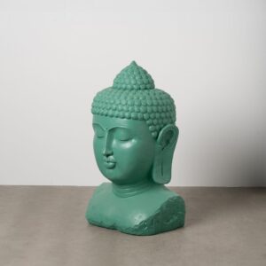 Escultura Decorativa de Buda Turquesa en Resina de Magnesio - Alta 108 cm, Ideal para Exterior