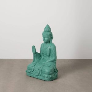 Escultura de Buda Turquesa en Resina de Magnesio para Exterior - 88 cm de Elegancia Decorativa