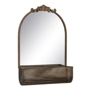 Espejo con Estante de Metal Dorado 53 cm - Elegante y Funcional para Decorar tu Hogar
