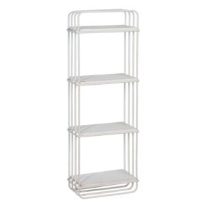 Estantería Blanca de Metal de 90 cm - Estante Moderno de Hierro con Medidas 28.5x16 cm y Altura entre Estantes de 22.5 cm