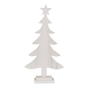 Figura Decorativa de Madera Paulonia en Forma de Árbol Blanco - 80 cm
