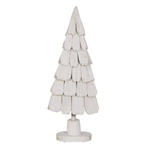Figura de Árbol Blanco en Madera Paulonia de 100 cm - Decoración Elegante para el Hogar