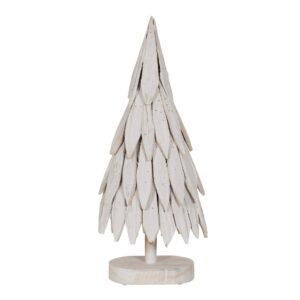 Figura de Árbol Blanco en Madera Paulonia de 70 cm - Decoración Elegante para el Hogar