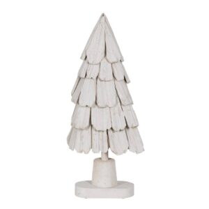 Figura de Árbol Blanco en Madera Paulonia de 80 cm - Decoración Elegante para el Hogar