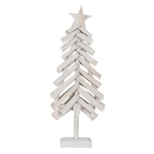 Figura de Árbol Blanco en Madera Paulonia de 90 cm - Decoración Elegante para el Hogar
