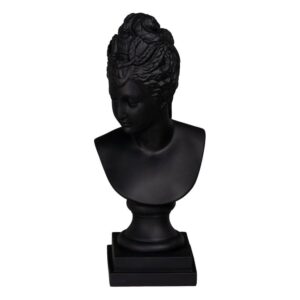 Figura de Busto Negro de Poliresina para Decoración - 39 cm, Elegante y Moderna