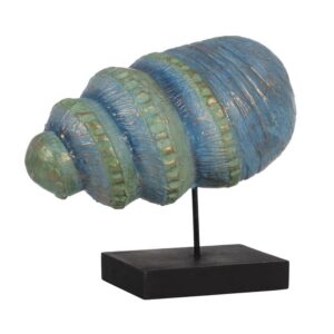 Figura Decorativa de Caracola en Madera de Albasia y Hierro - 33 cm, Ideal para Decoración de Interiores