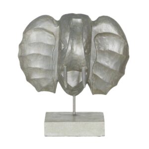 Figura de Elefante en Madera de Albasia y Hierro - Decoración Artesanal de 35 cm