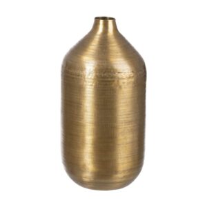 Jarrón Decorativo de Metal Dorado Viejo de 47,6 cm - Aluminio, Boca de 5,5 cm, Ideal para Decoración de Interiores