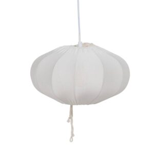 Lámpara de Techo Blanca de Algodón 17,5 cm - Diseño Moderno, Material de Metal y Algodón, Casquillo E27, Ideal para Iluminar tu Hogar