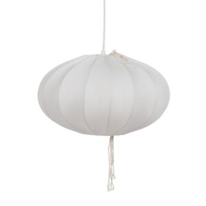 Lámpara de Techo Blanca de Algodón 23,5 cm - Diseño Moderno, Material de Metal y Algodón, Casquillo E27, Ideal para Iluminar tu Hogar