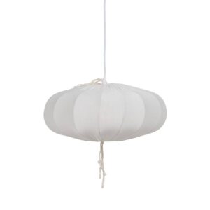 Lámpara de Techo Blanca de Algodón 39,5 cm - Diseño Moderno, Material de Metal y Algodón, Casquillo E27, Ideal para Iluminar tu Hogar