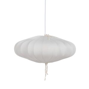 Lámpara de Techo Blanca de Algodón 49,5 cm - Diseño Moderno, Material de Metal y Algodón, Casquillo E27, Ideal para Iluminar tu Hogar