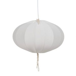 Lámpara de Techo Blanca de Algodón de 50 cm - Diseño Moderno, Material de Metal y Algodón, Casquillo E27, Ideal para Iluminar tu Hogar