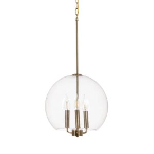 Lámpara de Techo de Oro y Cristal de 60 cm - Elegante Iluminación de Hierro y Cristal para Salón, Comedor o Dormitorio (3x E27, 220-240V)