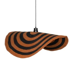 Lámpara de Techo de Fibra Natural 94 cm - Diseño Moderno en Naranja y Negro, Casquillo E27, 1x40W Máx, Ideal para Decoración de Interiores