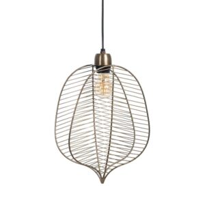 Lámpara de Techo de Metal en Oro Viejo - 25 cm, Casquillo E27, Ideal para Decoración Interior