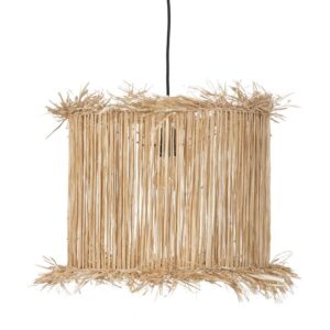 Lámpara de Techo de Fibra Natural 32 cm - Estilo Rafia, Casquillo E27, 1x40W Máx, Cable 110 cm - Decoración Moderna para Hogar