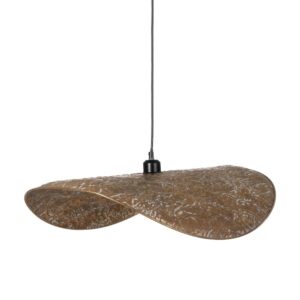Lámpara de Techo Grande de Metal Oro 20 cm - Diseño Elegante, Voltaje 220-240V, Cable de 120cm, Bombilla E27 (No Incluida)