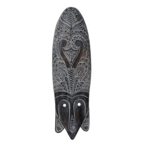 Máscara Decorativa de Madera de Albasia - 80 cm | Figura Artesanal para Decoración de Interiores