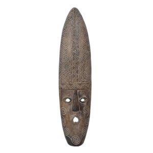 Máscara Decorativa de Madera de Albasia - 87 cm | Figura Artística para Decoración de Interiores
