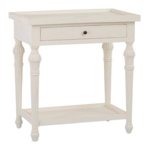Mesa Auxiliar Blanca de Madera Mindi 72 cm - Estilo Moderno y Funcional para Salones y Dormitorios