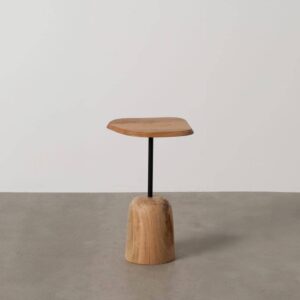 Mesa Auxiliar de Madera de Acacia 55 cm - Elegante y Funcional para Salón y Dormitorio, Ideal para Espacios Compactos