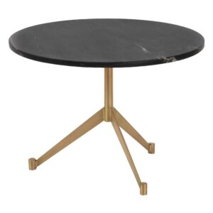 Mesa de Centro Negro-Oro con Mármol 38 cm - Elegancia Moderna para tu Salón