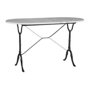Mesa Comedor de Mármol y Metal Blanco-Negro 120 cm - Diseño Elegante y Moderno para tu Comedor