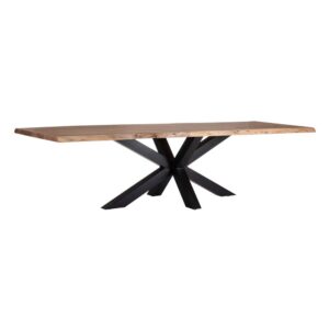Mesa de Comedor Natural-Negro de Madera de Acacia 300 cm - Diseño Elegante y Robusto para Grandes Reuniones