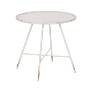 Mesa de Metal Crema 75 cm - Diseño Elegante y Funcional para Comedor, Cocina o Zona de Trabajo