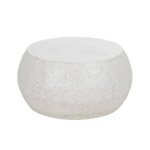 Mesa de Centro Beige de Cemento Moderno 92x92x45 cm - Diseño Vanguardista y Sin Montaje, Ideal para Salones y Terrazas