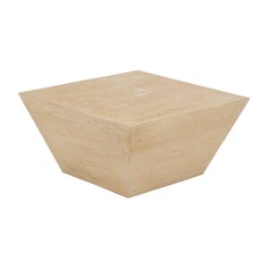 Mesa de Centro Beige de Magnesio con Diseño Geométrico Funcional - 80x80x40 cm, Ideal para Decoración Moderna y Contemporánea