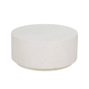 Mesa de Centro Blanca Moderna en Fibra de Magnesio - Diseño Elegante y Funcional para Interiores y Exteriores - 90x90x40 cm